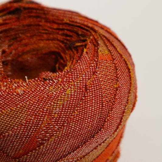 オレンジ・レンガ色・茶のグラデーション・交織(Y02601008)