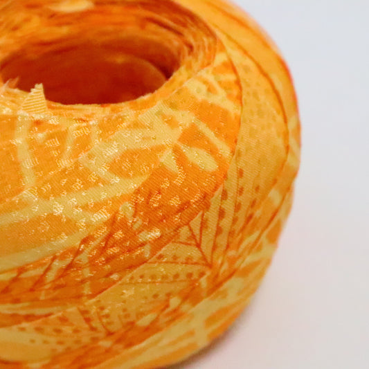 蜜柑色に薄柄・化繊(Y02308022)