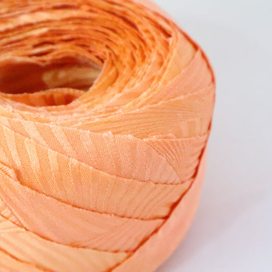 珊瑚色の無地・縮緬(Y02309005)