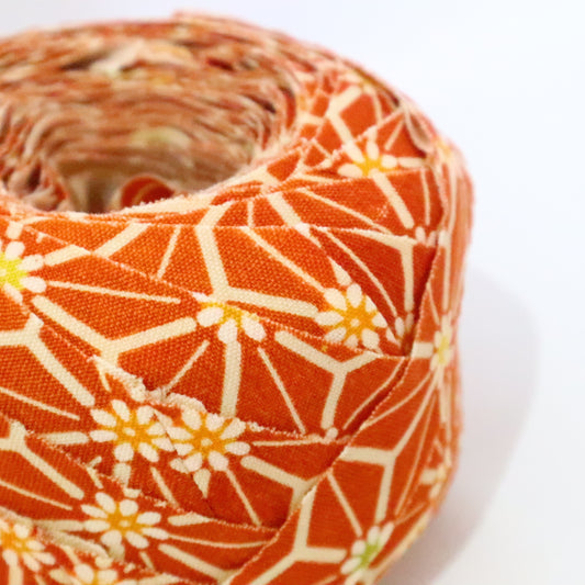 橙ウール 麻の葉模様(Y02309025)