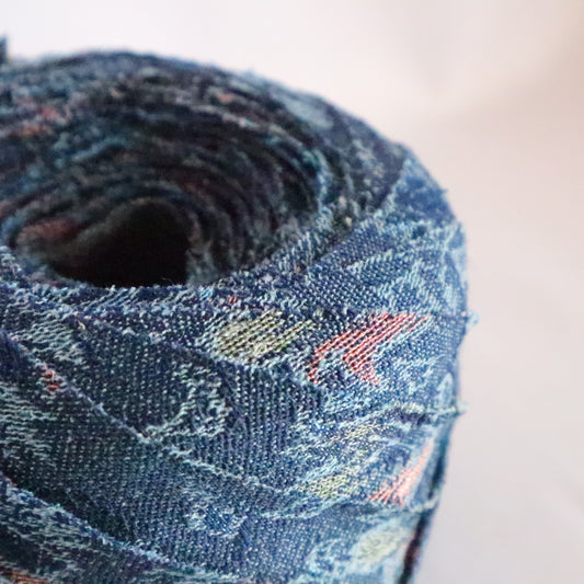 藍色に花柄・ウール(Y02311034)