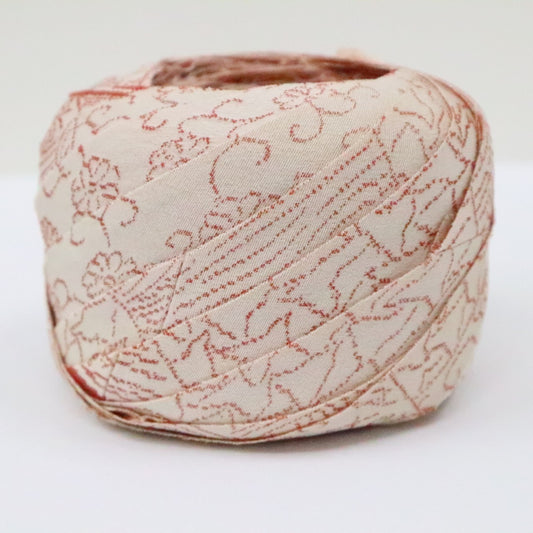 桜色に花唐草・千鳥・流水など・御召(Y02404014)