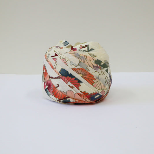 【再販】白カラフル花模様・友禅(Y02205013)