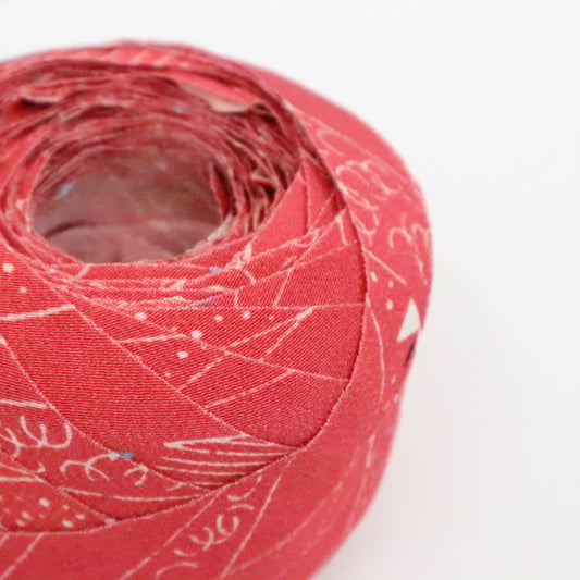 牡丹色に抽象柄・化繊(Y02404003)