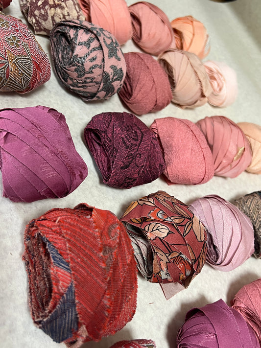 【送料込み】10m×10種ヤーンセット(計100m)| ピンク