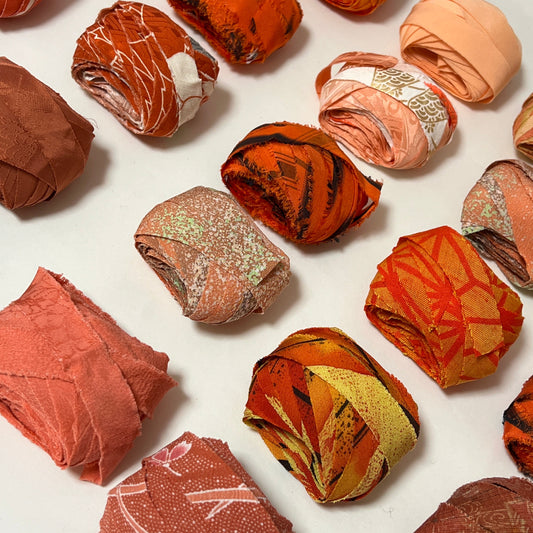 【送料込み】10m×10種ヤーンセット(計100m)| オレンジ