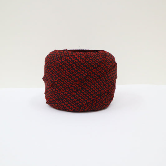 赤と黒の鹿の子柄・御召(Y02402004)