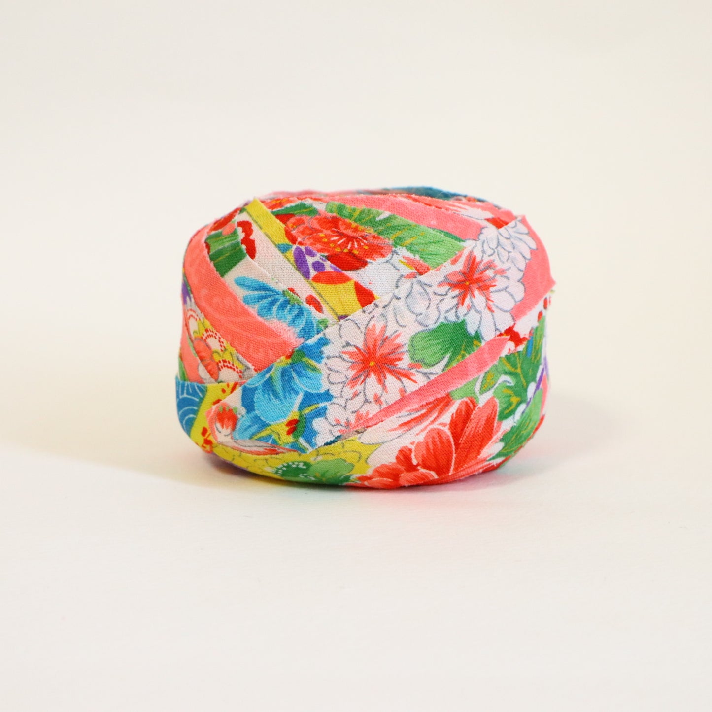桃色にカラフルな花柄・こども着物(Y02507005)