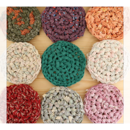 【キット】シンプルな丸コースター2点(編み物初心者にお勧め)