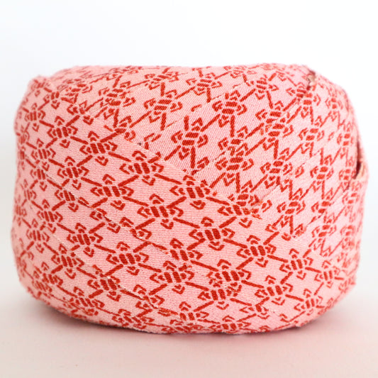 桃色に赤のひし形・縮緬(Y02210015)