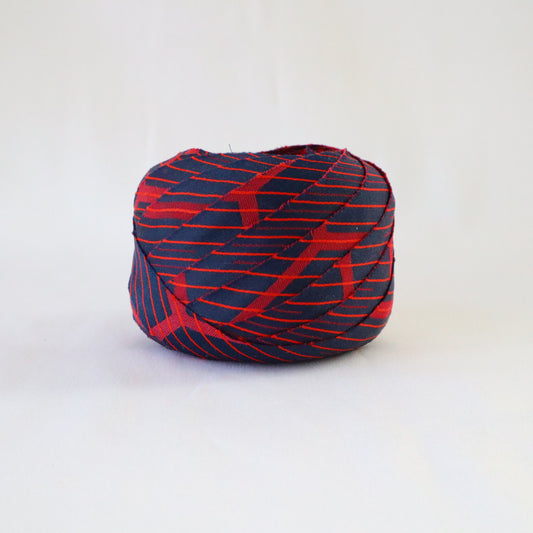 紺と赤の縞柄・コート地(Y02212010)