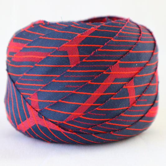 紺と赤の縞柄・コート地(Y02212010)