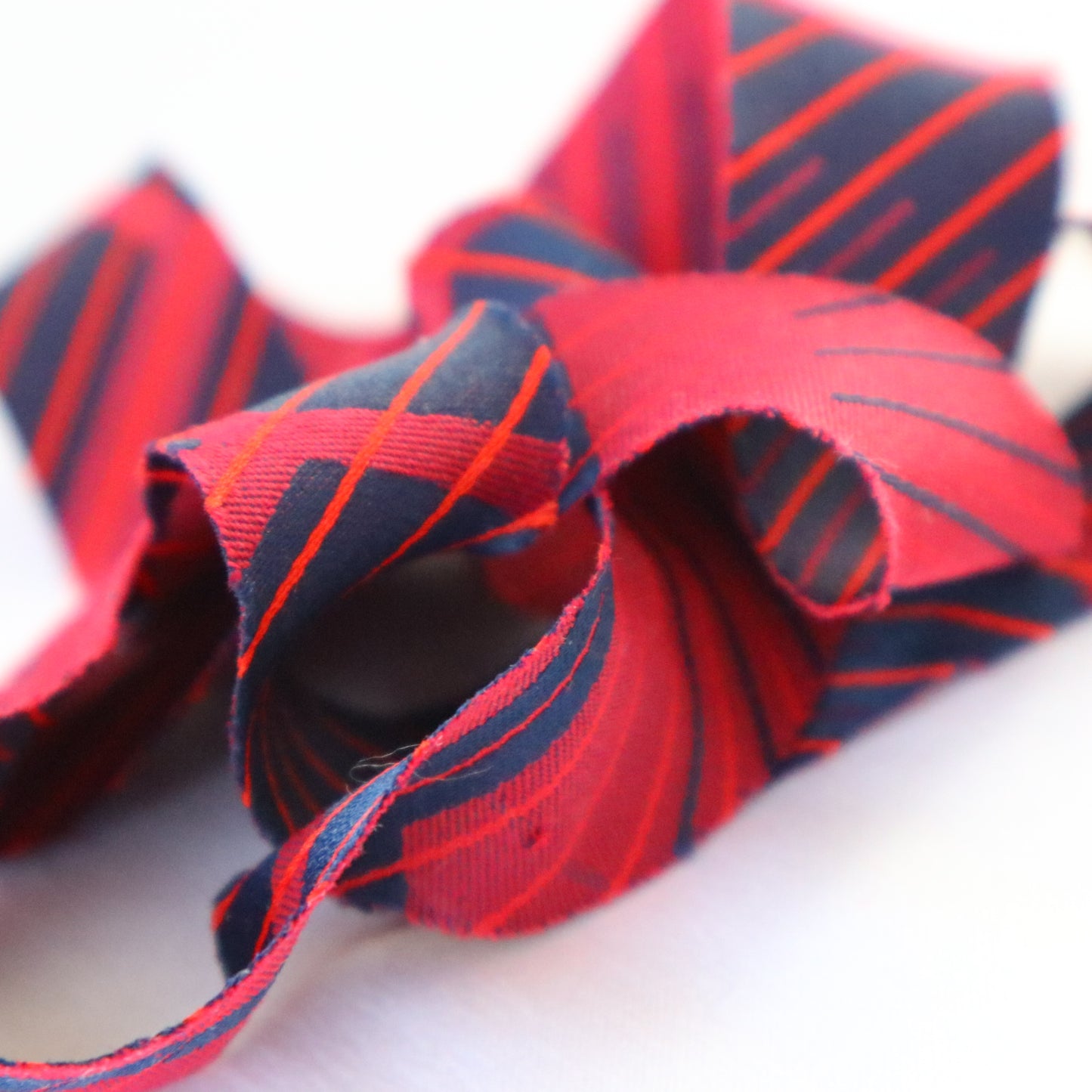 紺と赤の縞柄・コート地(Y02212010)