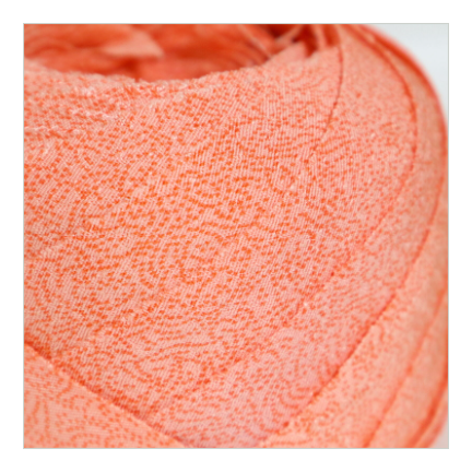 珊瑚色の鶴亀柄江戸小紋・縮緬(Y02003080)