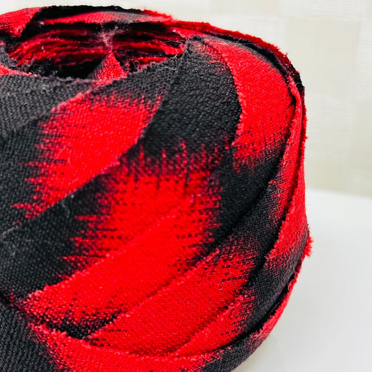 赤と黒の大きい市松柄・ウール(Y00000709)