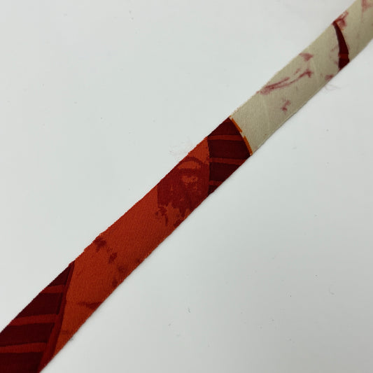 橙白赤の抽象柄・交織(Y00000716)