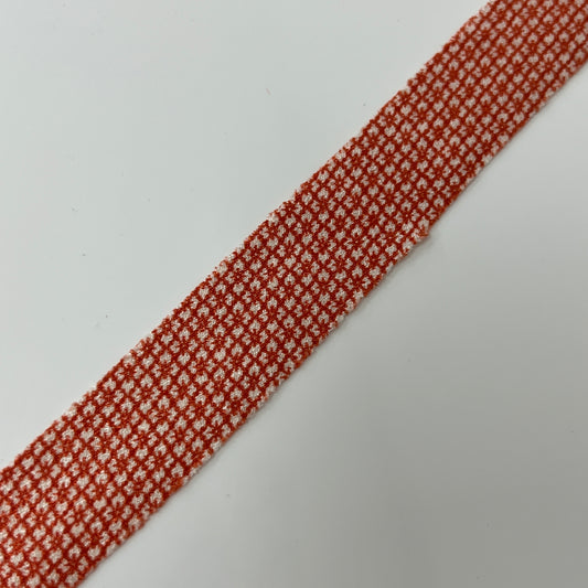 橙に白の花菱の江戸小紋・縮緬(Y02009004)