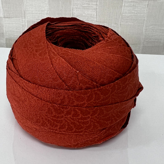 緋色(くすんだ赤)の無地・縮緬(Y02008052)