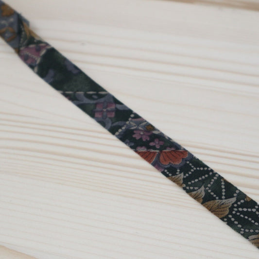 濃い緑茶色・更紗風柄(Y00000583)