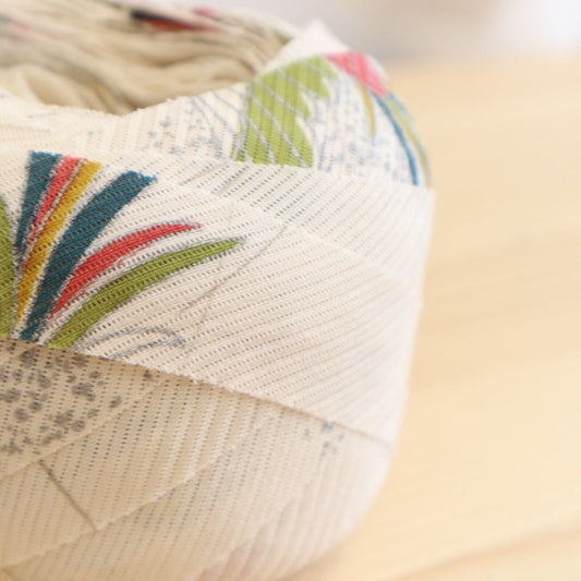 白地・露芝に鳳凰と銀の霧・絽(YY02008103)