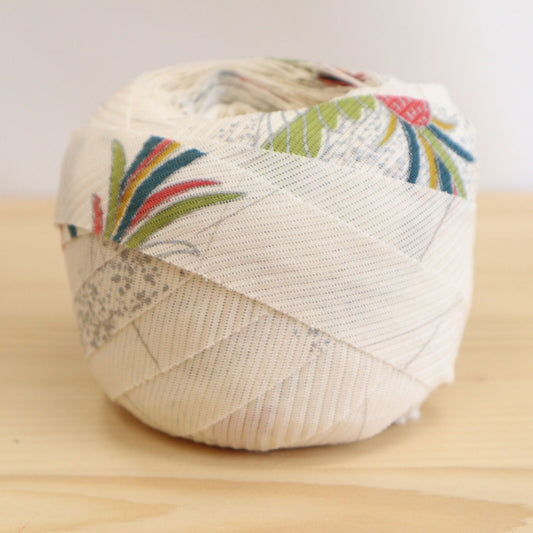 白地・露芝に鳳凰と銀の霧・絽(YY02008103)