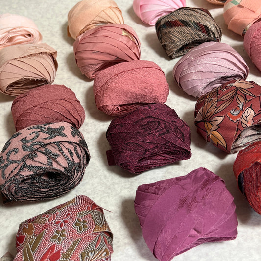 【送料込み】10m×10種ヤーンセット（計100m）|　ピンク