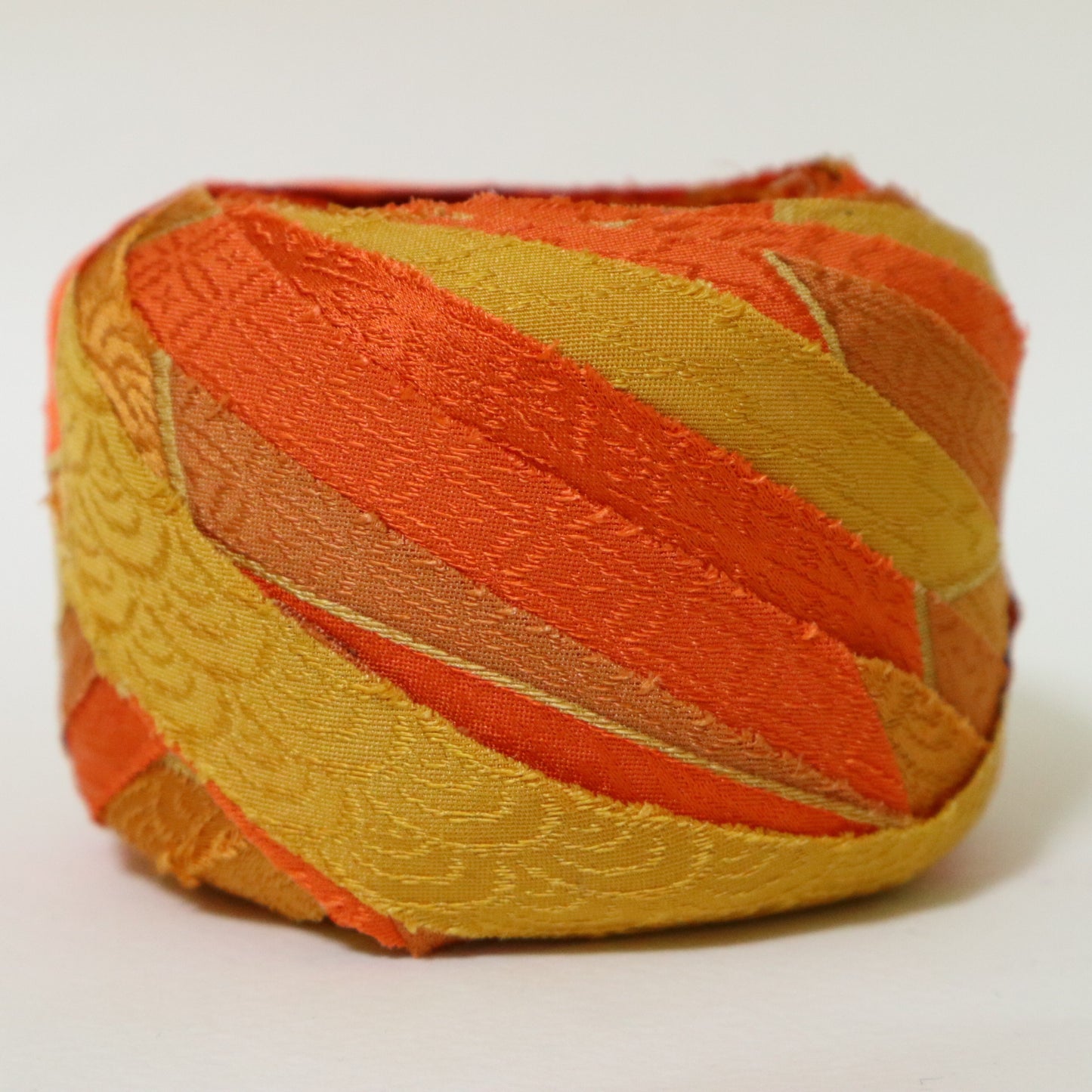 オレンジ　青海波　縮緬(Y02511003）