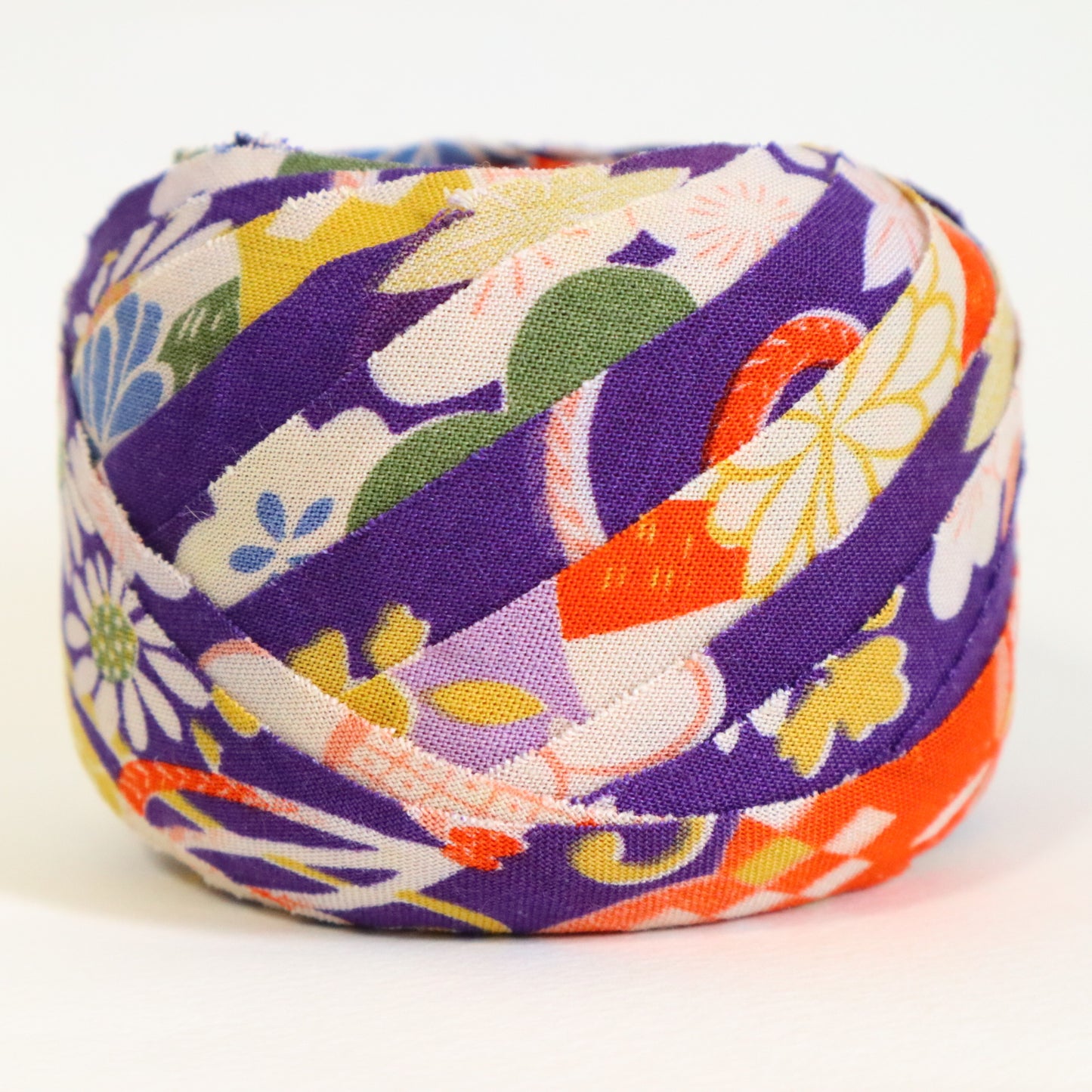 紫にカラフルな花柄・こども着物(Y02507001①）