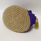紫のkimonoyarn×麻紐のバッグ　|　MSE