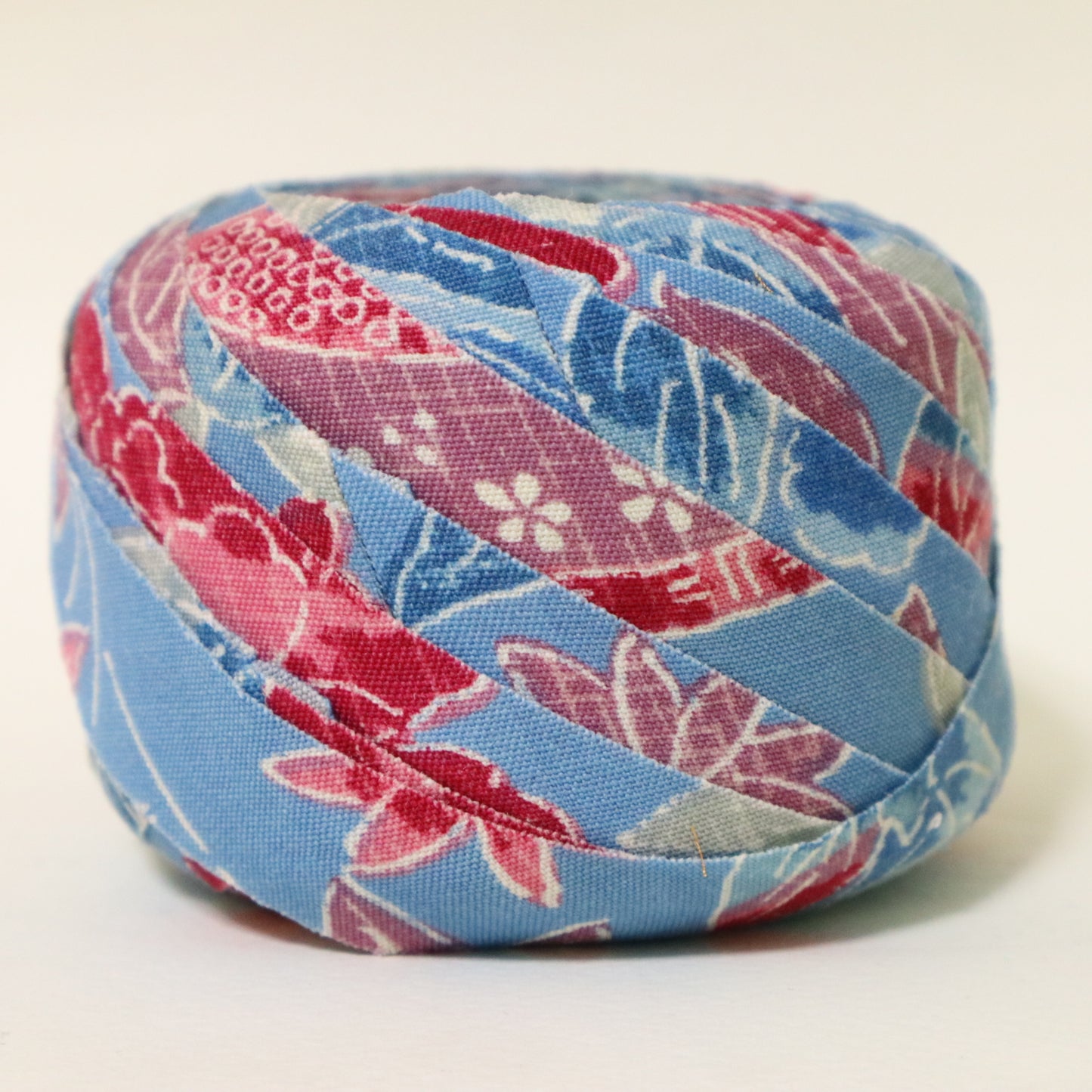 【残りわずか】水色　赤　花柄　ウール(Y02511001）