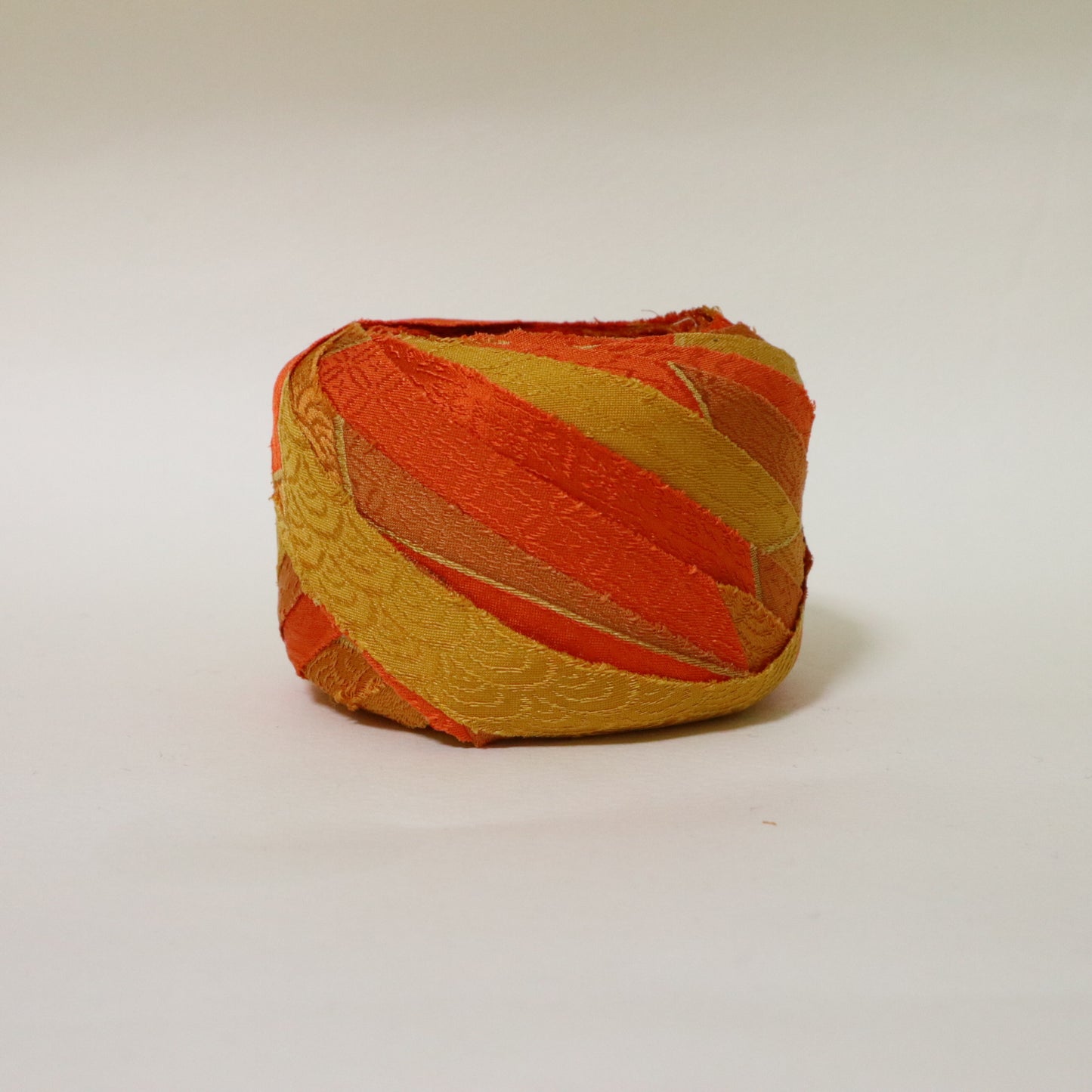 オレンジ　青海波　縮緬(Y02511003）